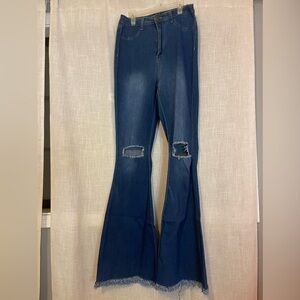 Swank A Posh bell bottom distressed jeans